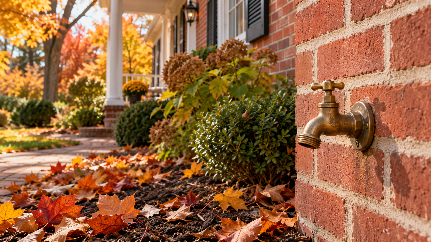 fall faucet outside the house